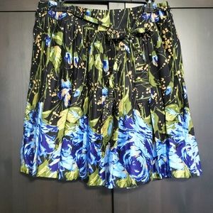 Loft Petite Floral Skirt with Tie